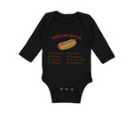 Long Sleeve Bodysuit Baby Chicago Style Image of A Hot Dog Funny Humor Cotton - Cute Rascals