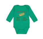 Long Sleeve Bodysuit Baby Chicago Style Image of A Hot Dog Funny Humor Cotton - Cute Rascals