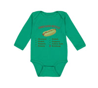 Long Sleeve Bodysuit Baby Chicago Style Image of A Hot Dog Funny Humor Cotton - Cute Rascals