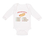 Long Sleeve Bodysuit Baby Chicago Style Image of A Hot Dog Funny Humor Cotton - Cute Rascals