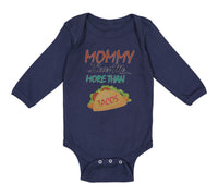 Long Sleeve Bodysuit Baby Mommy Loves Me More than Tacos Funny Humor Cotton