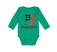 Long Sleeve Bodysuit Baby B Is for Bacon Lover Funny Boy & Girl Clothes Cotton - Cute Rascals