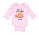 Long Sleeve Bodysuit Baby I'M A Breast Man Funny Humor Boy & Girl Clothes Cotton