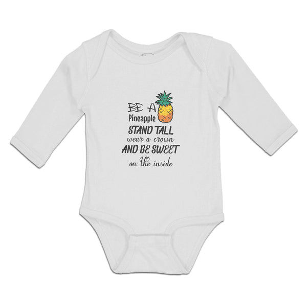 Long Sleeve Bodysuit Baby Pineapple Stand Tall Wear Crown Sweet Inside Cotton