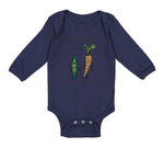 Long Sleeve Bodysuit Baby We Go Together Peas and Carrots Style A Funny Humor