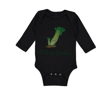 Long Sleeve Bodysuit Baby Celery Stalker Vegetables Boy & Girl Clothes Cotton