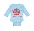 Long Sleeve Bodysuit Baby Tomatoes I Love You from My Head Vegetables Cotton