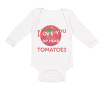 Long Sleeve Bodysuit Baby Tomatoes I Love You from My Head Vegetables Cotton