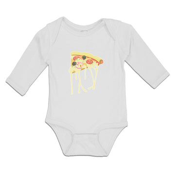 Long Sleeve Bodysuit Baby Cheesy Pizza Falling Boy & Girl Clothes Cotton