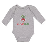 Long Sleeve Bodysuit Baby Radish with Smile Vegetable Boy & Girl Clothes Cotton