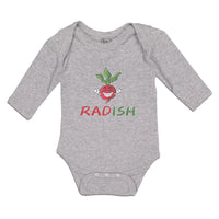 Long Sleeve Bodysuit Baby Radish with Smile Vegetable Boy & Girl Clothes Cotton