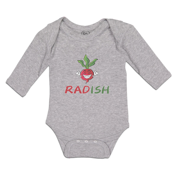 Long Sleeve Bodysuit Baby Radish with Smile Vegetable Boy & Girl Clothes Cotton