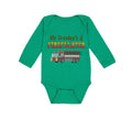 Long Sleeve Bodysuit Baby My Grandpa's A Firefighter Grandpa Grandfather Cotton