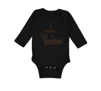 Long Sleeve Bodysuit Baby Mustache Godparent Baby Announcement Cotton