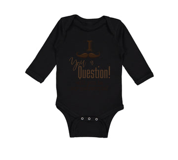 Long Sleeve Bodysuit Baby Mustache Godparent Baby Announcement Cotton
