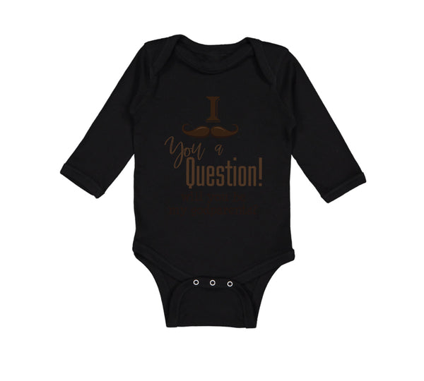 Long Sleeve Bodysuit Baby Mustache Godparent Baby Announcement Cotton
