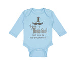 Long Sleeve Bodysuit Baby Mustache Godparent Baby Announcement Cotton