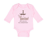Long Sleeve Bodysuit Baby Mustache Godparent Baby Announcement Cotton