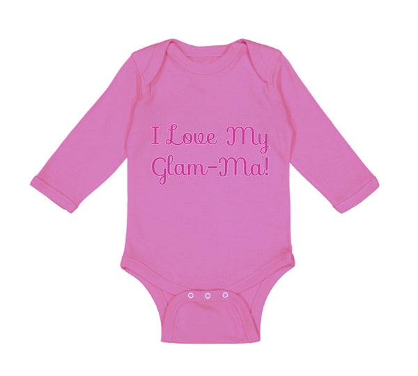 Long Sleeve Bodysuit Baby I Love My Glam - Ma! Grandmother Grandma Cotton
