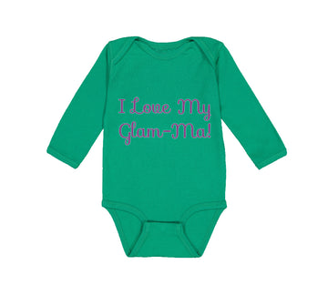 Long Sleeve Bodysuit Baby I Love My Glam - Ma! Grandmother Grandma Cotton