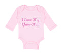 Long Sleeve Bodysuit Baby I Love My Glam - Ma! Grandmother Grandma Cotton