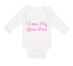 Long Sleeve Bodysuit Baby I Love My Glam - Ma! Grandmother Grandma Cotton