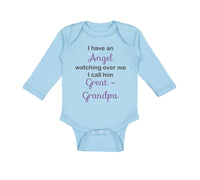 Long Sleeve Bodysuit Baby I Angel Watching over Me. Call Great Grandpa Cotton - Cute Rascals