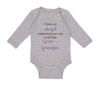 Long Sleeve Bodysuit Baby I Angel Watching over Me. Call Great Grandpa Cotton - Cute Rascals