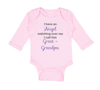 Long Sleeve Bodysuit Baby I Angel Watching over Me. Call Great Grandpa Cotton - Cute Rascals