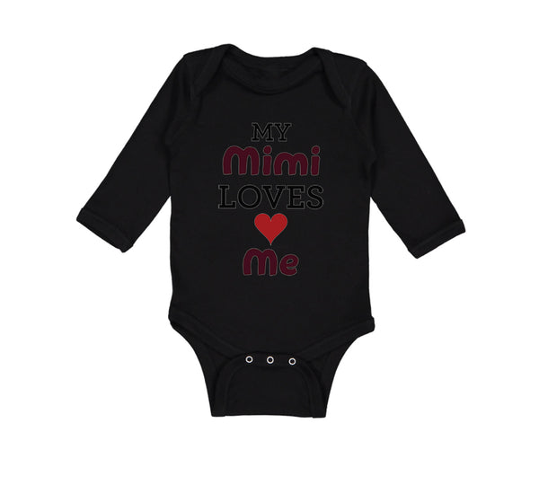 Long Sleeve Bodysuit Baby My Mimi Loves Me Grandma Grandmother Cotton