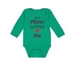 Long Sleeve Bodysuit Baby My Mimi Loves Me Grandma Grandmother Cotton