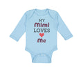 Long Sleeve Bodysuit Baby My Mimi Loves Me Grandma Grandmother Cotton