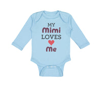 Long Sleeve Bodysuit Baby My Mimi Loves Me Grandma Grandmother Cotton