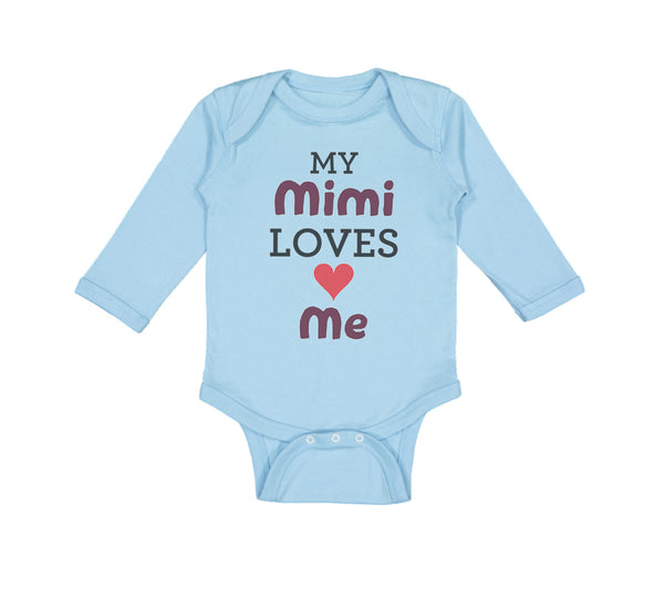 Long Sleeve Bodysuit Baby My Mimi Loves Me Grandma Grandmother Cotton