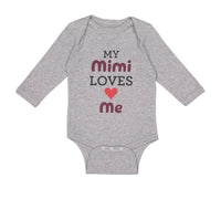 Long Sleeve Bodysuit Baby My Mimi Loves Me Grandma Grandmother Cotton