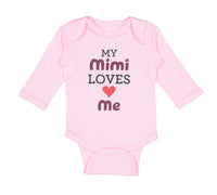 Long Sleeve Bodysuit Baby My Mimi Loves Me Grandma Grandmother Cotton