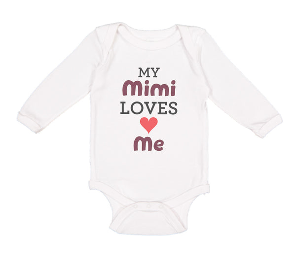 Long Sleeve Bodysuit Baby My Mimi Loves Me Grandma Grandmother Cotton