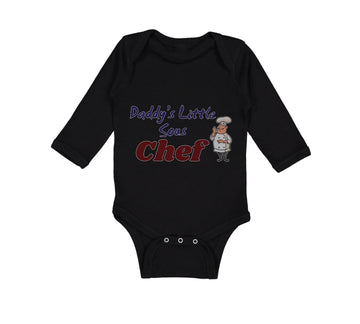 Long Sleeve Bodysuit Baby Daddy's Little Sous Chef Cooking Dad Father's Day