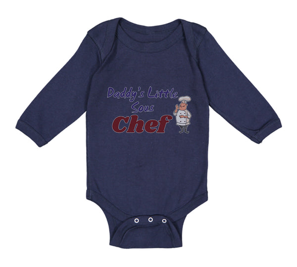 Long Sleeve Bodysuit Baby Daddy's Little Sous Chef Cooking Dad Father's Day - Cute Rascals
