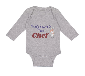 Long Sleeve Bodysuit Baby Daddy's Little Sous Chef Cooking Dad Father's Day
