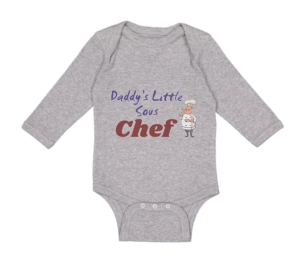 Long Sleeve Bodysuit Baby Daddy's Little Sous Chef Cooking Dad Father's Day - Cute Rascals