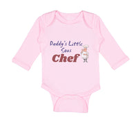 Long Sleeve Bodysuit Baby Daddy's Little Sous Chef Cooking Dad Father's Day - Cute Rascals