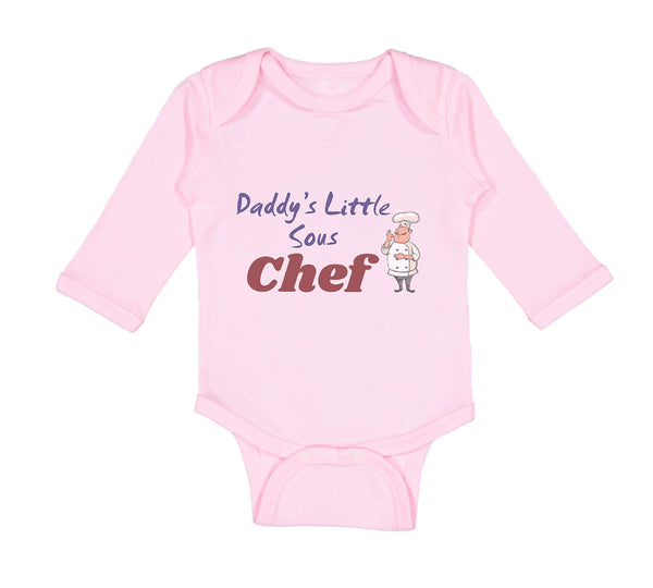 Long Sleeve Bodysuit Baby Daddy's Little Sous Chef Cooking Dad Father's Day - Cute Rascals
