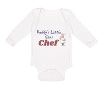 Long Sleeve Bodysuit Baby Daddy's Little Sous Chef Cooking Dad Father's Day - Cute Rascals