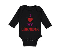 Long Sleeve Bodysuit Baby I Heart My Grandma Love Grandmother Grandma Cotton