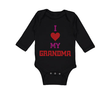 Long Sleeve Bodysuit Baby I Heart My Grandma Love Grandmother Grandma Cotton