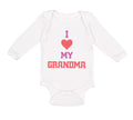 Long Sleeve Bodysuit Baby I Heart My Grandma Love Grandmother Grandma Cotton