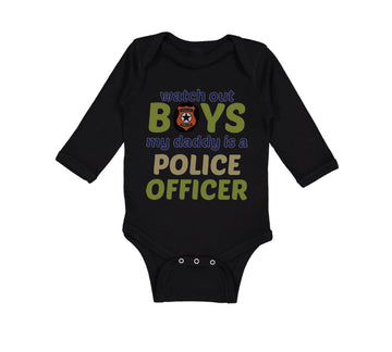 Long Sleeve Bodysuit Baby Watch Boys Daddy Officer Dad Father's B Cotton