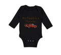 Long Sleeve Bodysuit Baby My Daddy Is A Fireman Firefighter Dad Father's Day