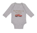 Long Sleeve Bodysuit Baby My Daddy Is A Fireman Firefighter Dad Father's Day